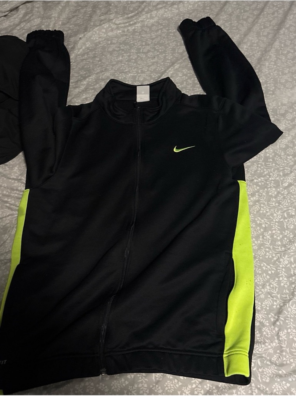 Nike Black Jacket with Neon Green Accents